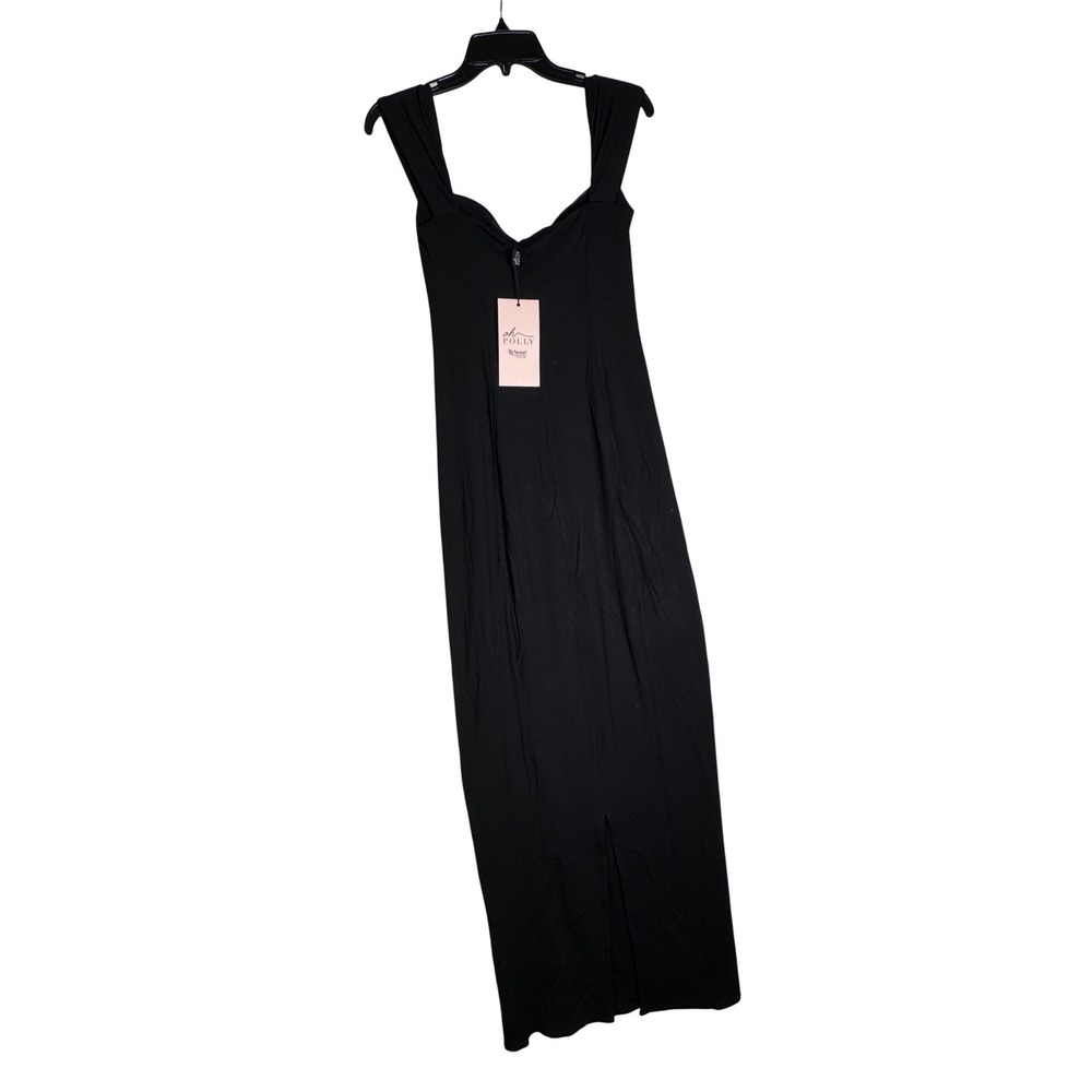 Oh Polly Black Sweetheart Cap Sleeve Bodycon Maxi Dress US 8 NWT - Picture 6 of 10